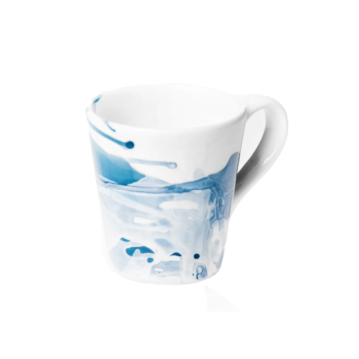 Splash Ceramic Mug in Blue, Set of 4