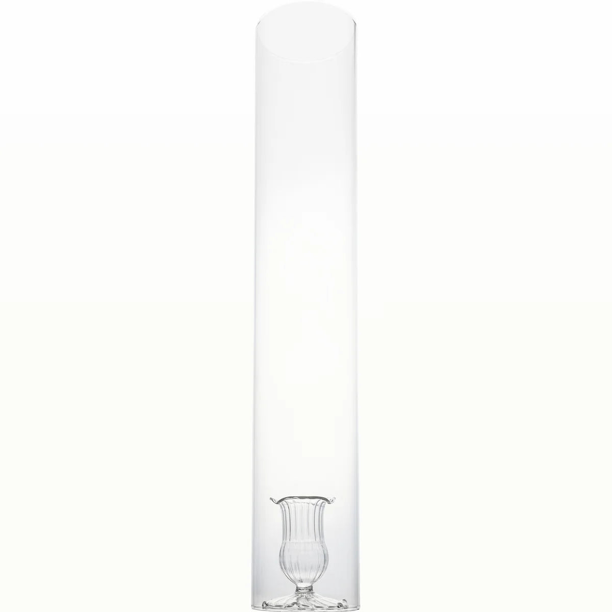 2-Piece Candleholder w/ Cylinder, Clear, Set of 4