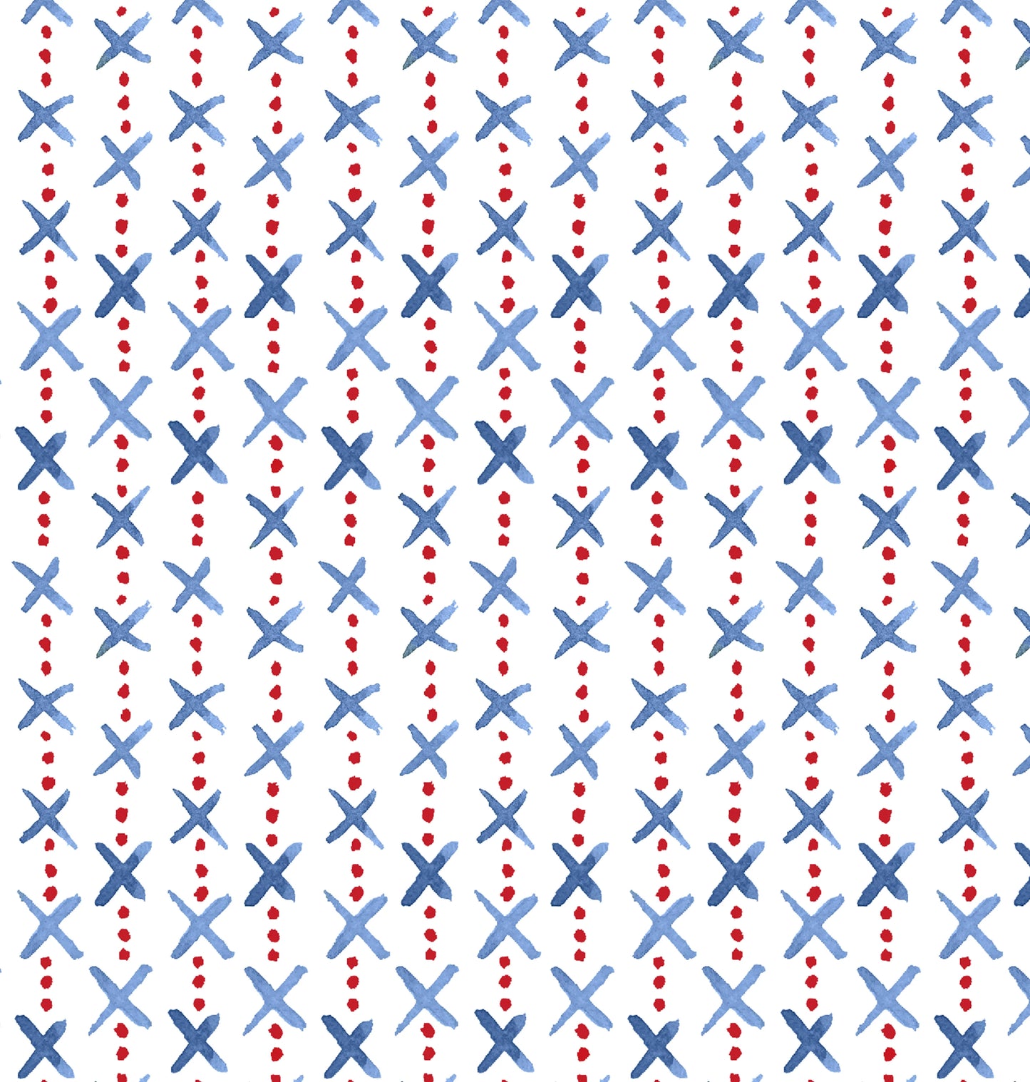 Textiles By Smith, Overdot Red Blue Print Wallpaper