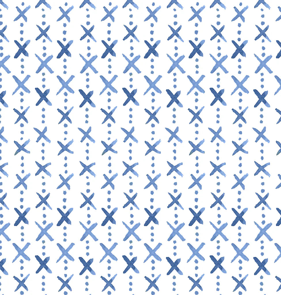 Textiles By Smith, Overdot Blue Print Wallpaper