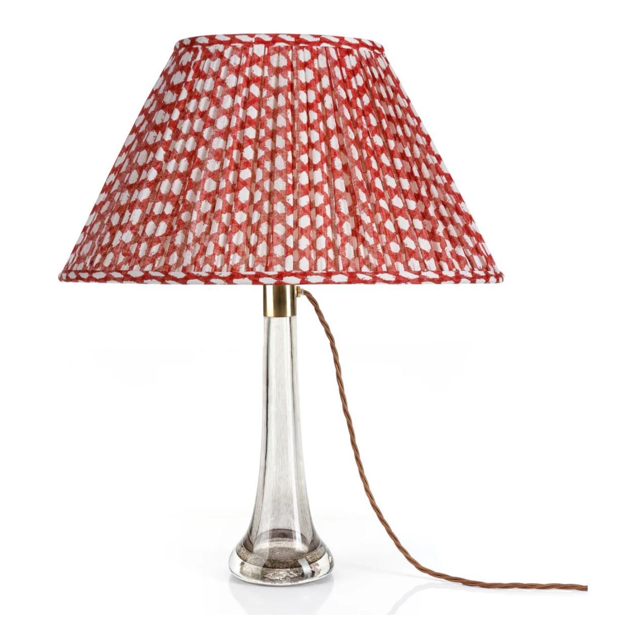 Fermoie Red Wicker Lampshade, Oval