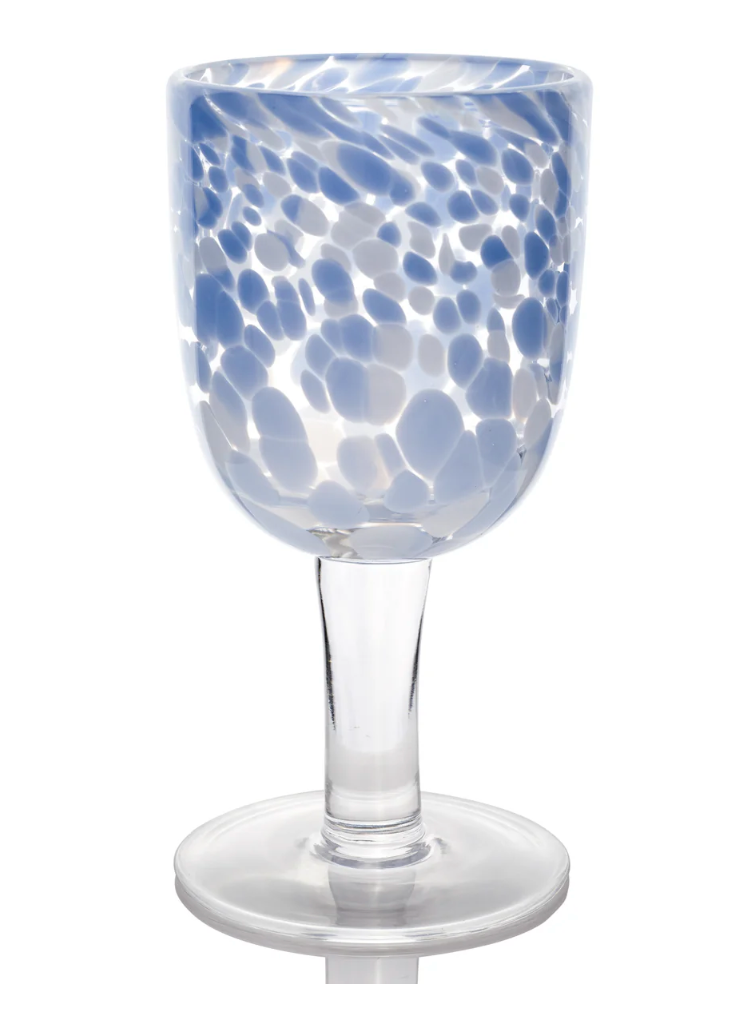 Torcello Spotted Rosa Wine Glass, White/Clear