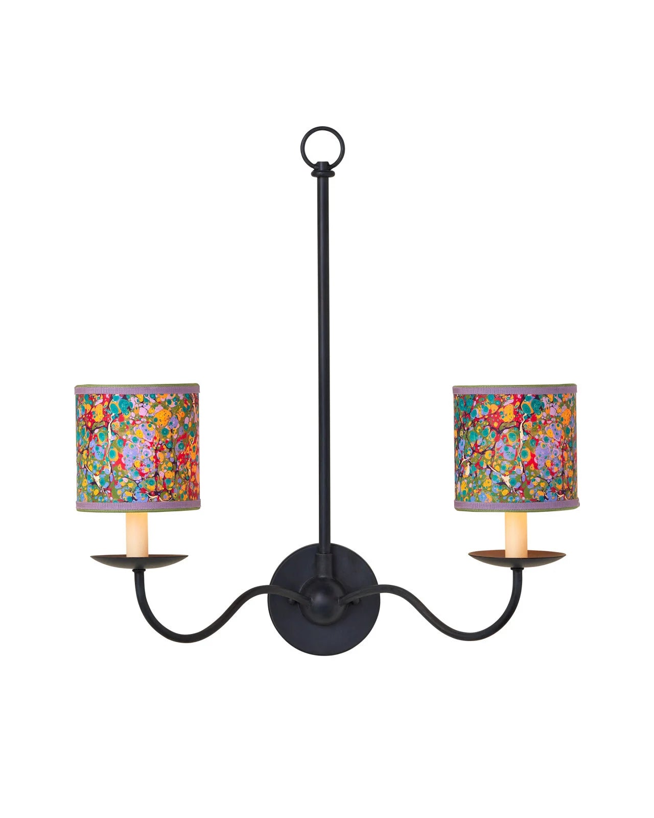 Marble Multi-Color Paper Drum Chandelier Shade