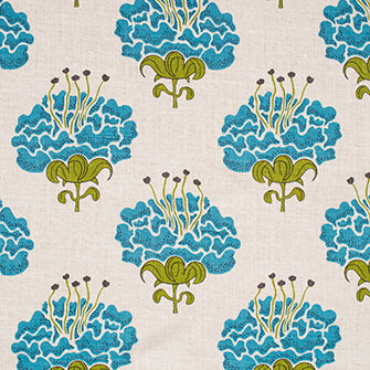 Katie Ridder Peony Blue Bell Fabric