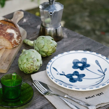 Blue Flowers Ceramic Dessert Plate