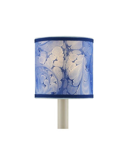 Marble Blue Paper Drum Chandelier Shade