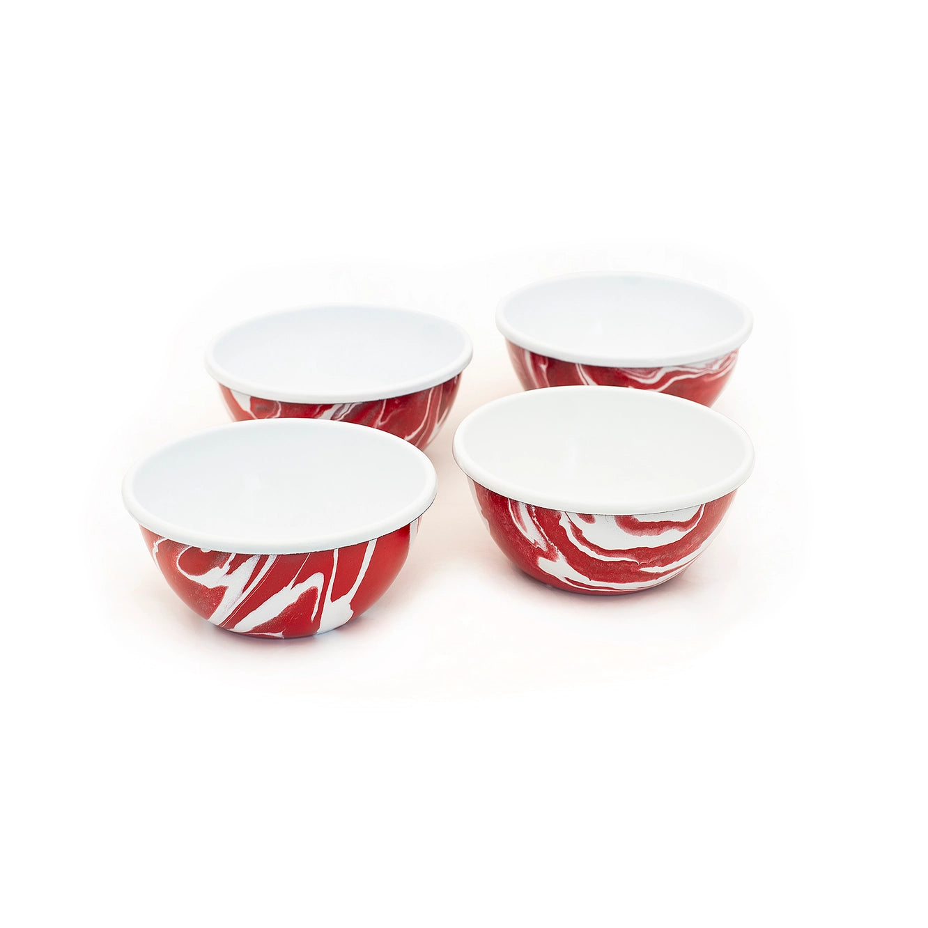 Hand-painted 16 Pieces Enamel Dinnerware Set, Marbled