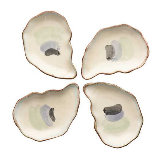 Set of Seaside Oyster Plates, Small