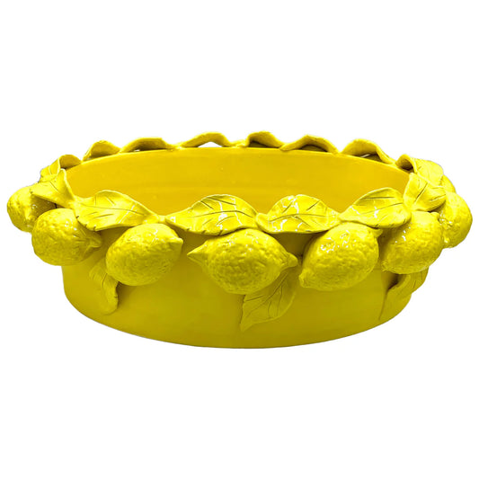 Oval Bowl with Lemons, Yellow