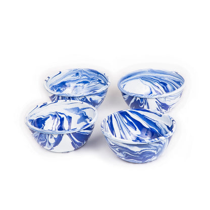 Hand-painted 16 Pieces Enamel Dinnerware Set, Marbled