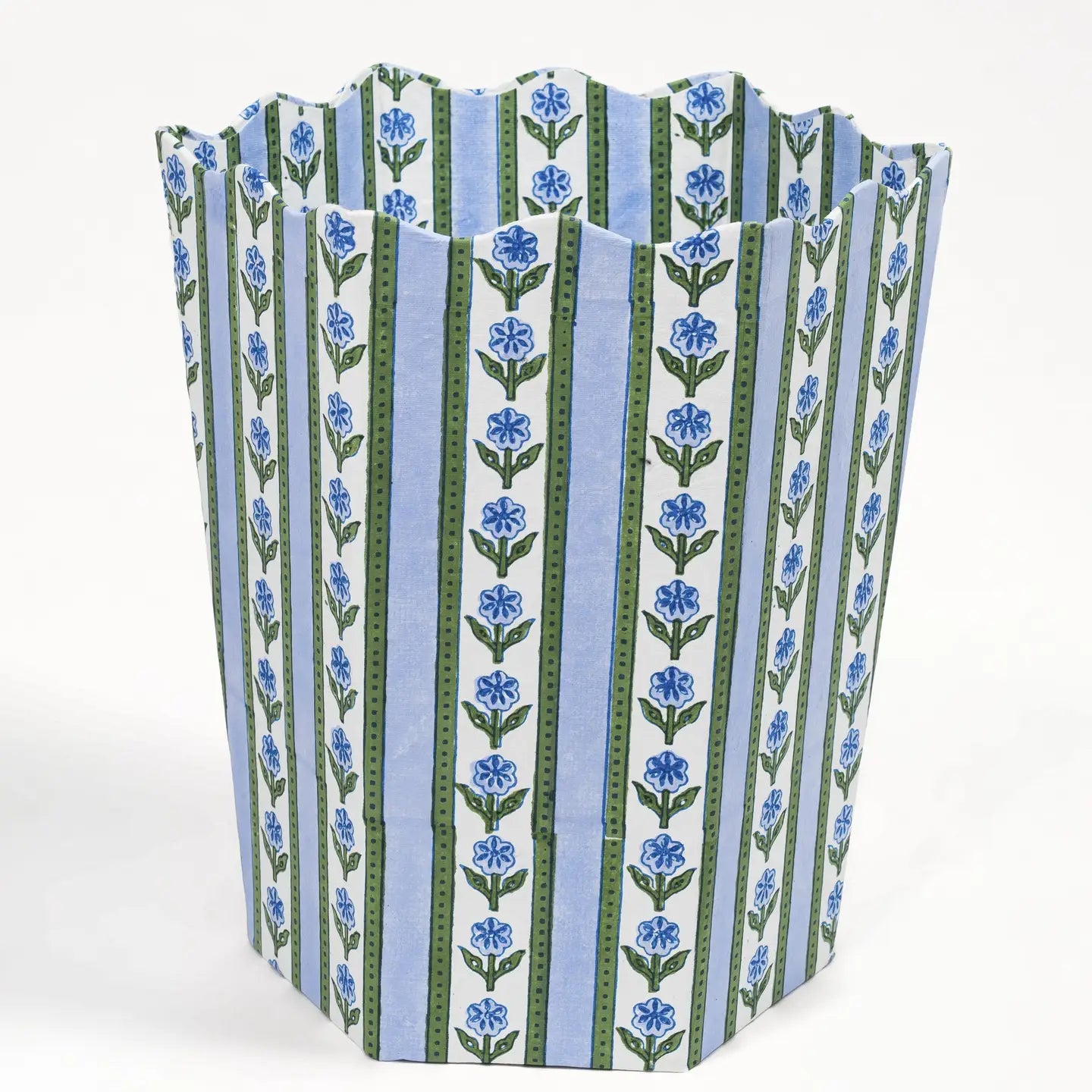 Garden Block Print Waste Basket