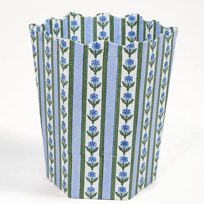 Garden Block Print Waste Basket