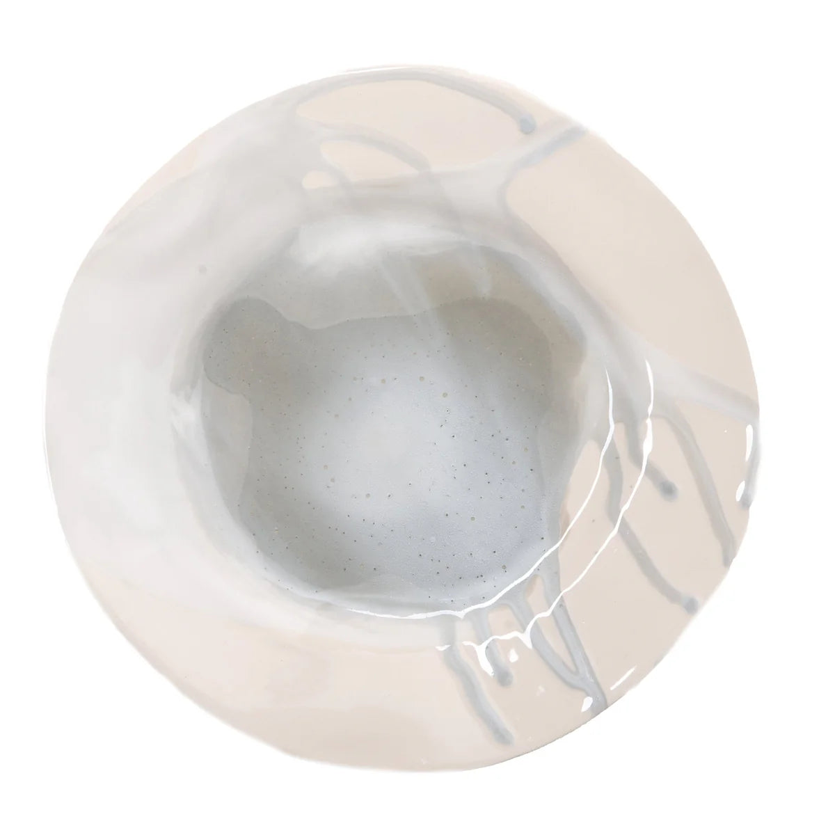 Splash Ceramic Dessert Plate in Grey, Set of 4