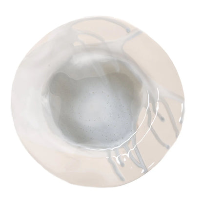 Splash Ceramic Dessert Plate in Grey, Set of 4