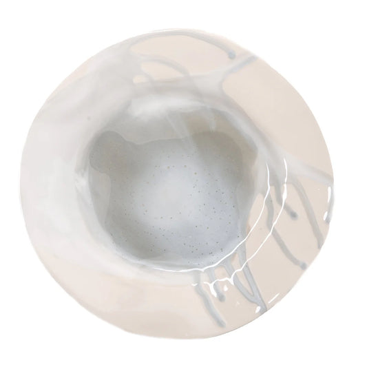 Splash Ceramic Dessert Plate in Grey, Set of 4