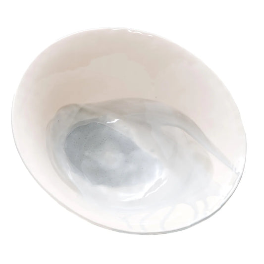 Splash Ceramic Serving Bowl in Grey