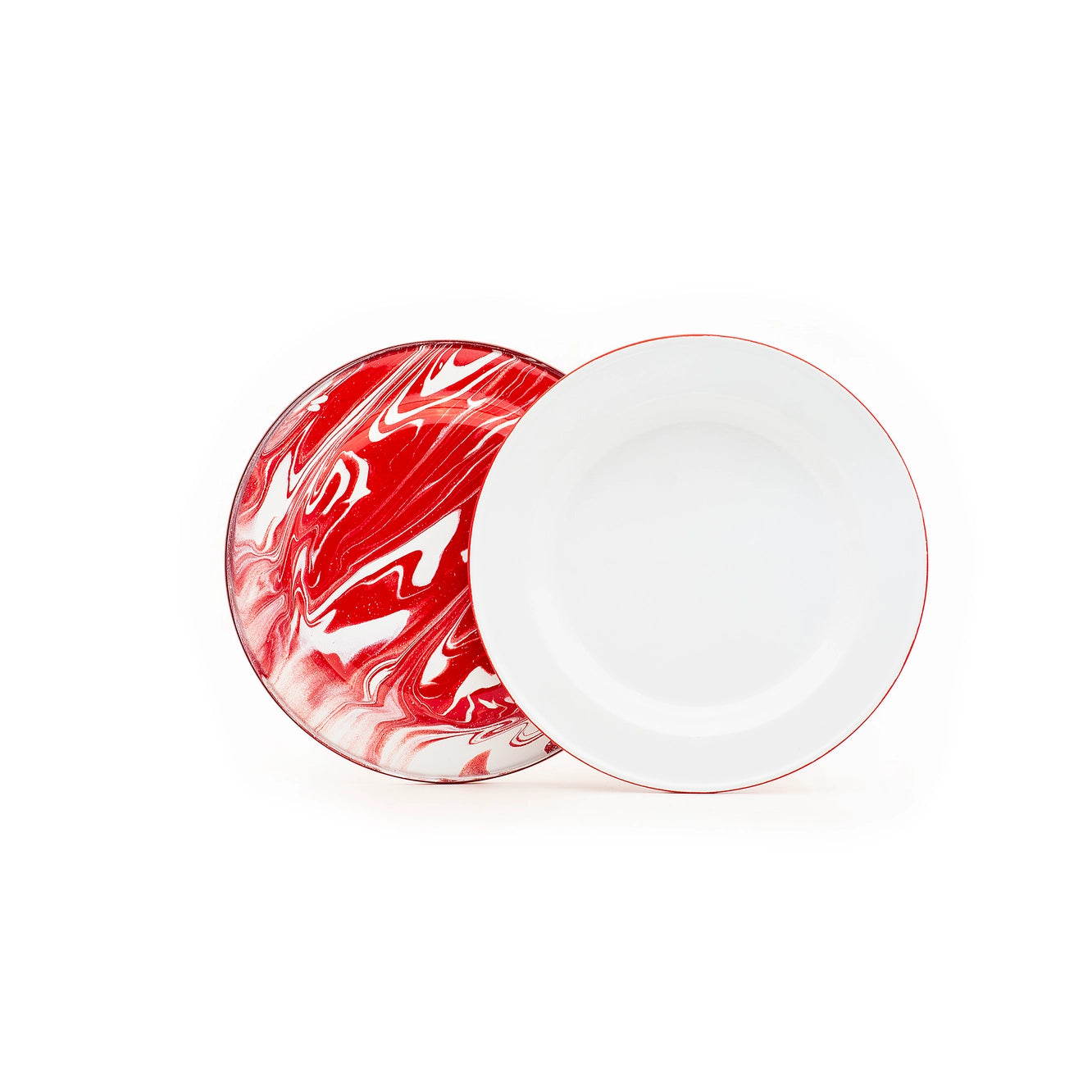 Hand-painted 16 Pieces Enamel Dinnerware Set, Marbled