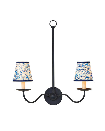 Marble Blue Lace Paper Tapered Chandelier Shade