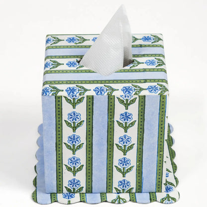 Garden Block Print Tissue Box Cover