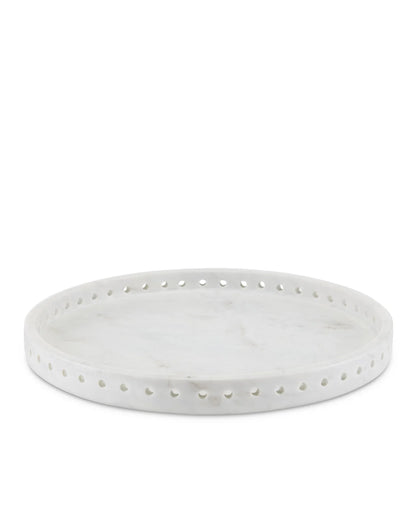 Freya Large White Marble Tray