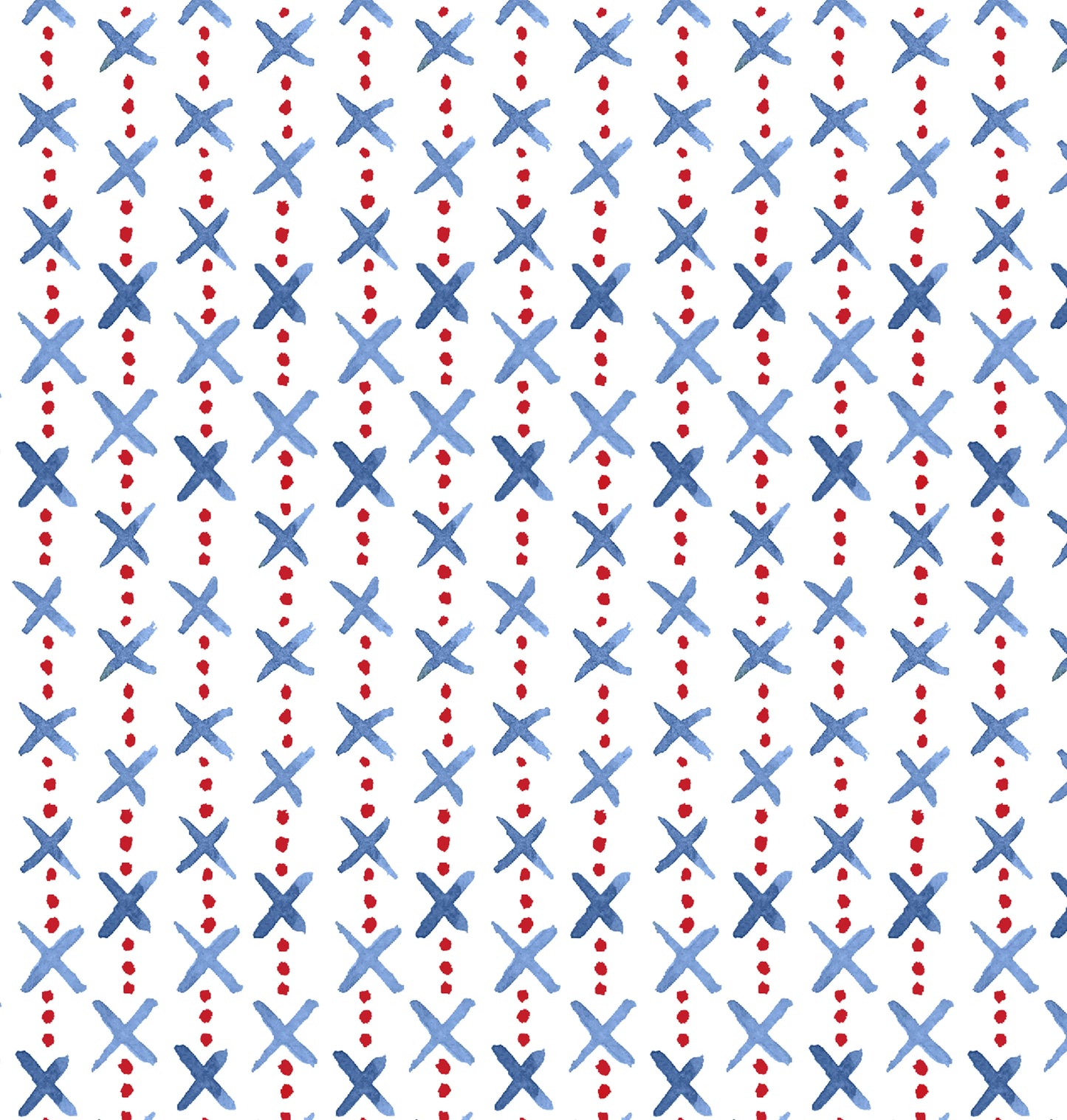 Textiles By Smith, Overdot Red Blue Print Wallpaper