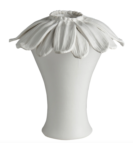 Catalina Daisy Vase, Matte White