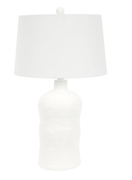 Sloane Smooth White Plaster Textured Table Lamp