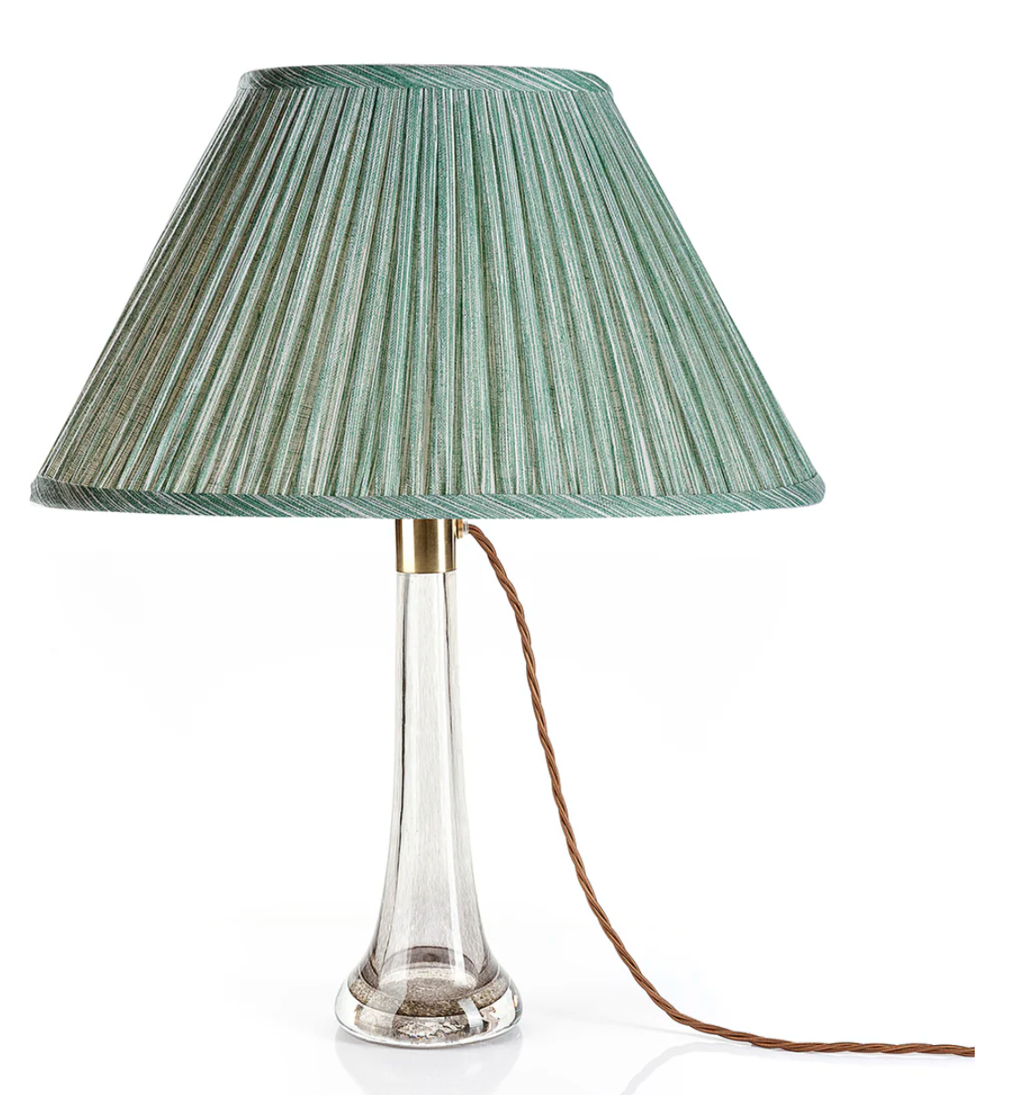 Fermoie Green Strie Lampshade, Oval