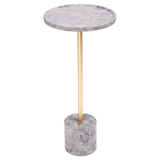 SHELDON GOLD & GREY MARBLE MARTINI TABLE