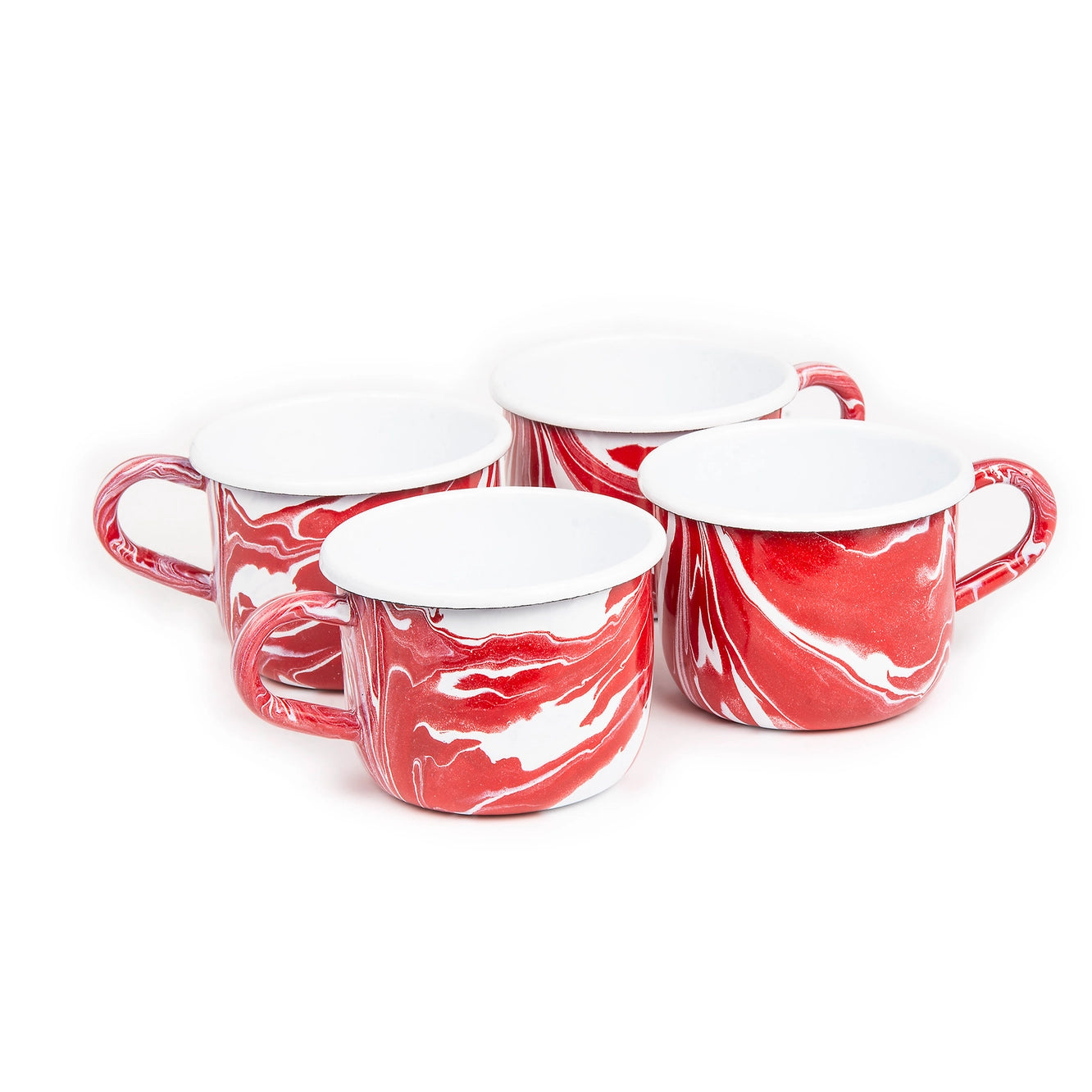 Hand-painted 16 Pieces Enamel Dinnerware Set, Marbled