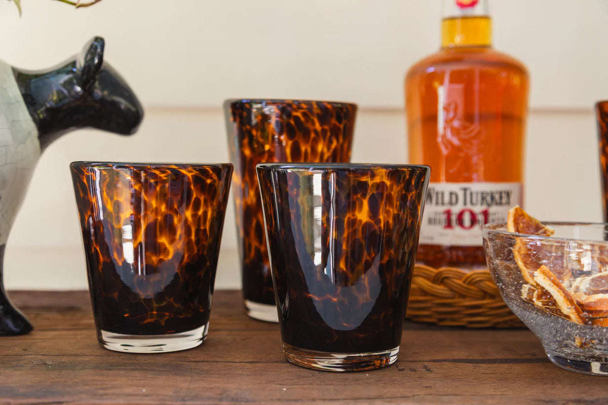 Brown Tortoiseshell Drinking Glasses – Tumbler & Highball