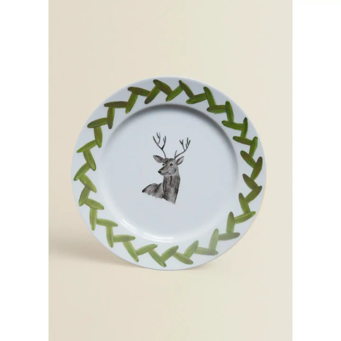 Hand Painted Dessert Plate - Deer