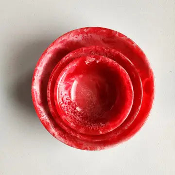 Set of 3 Serving Bowls Hand-poured Resin