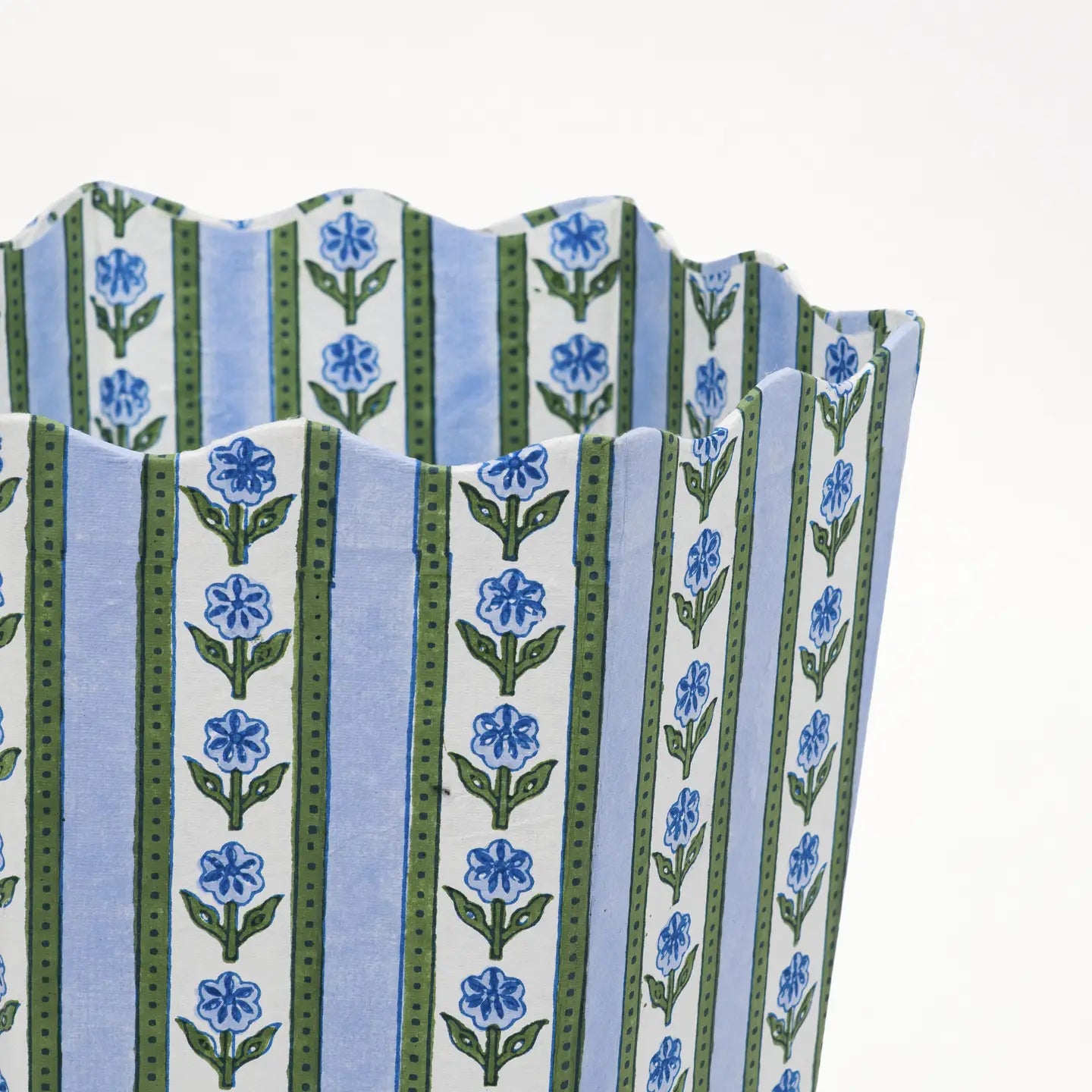 Garden Block Print Waste Basket