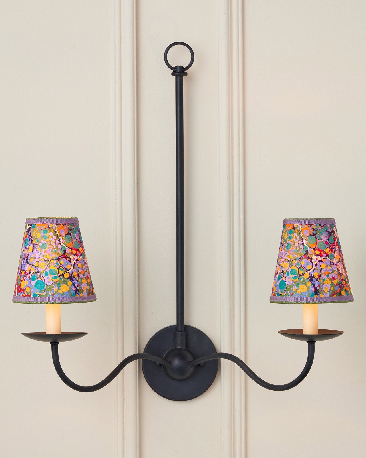 Marble Multi-color Paper Tapered Chandelier Shade