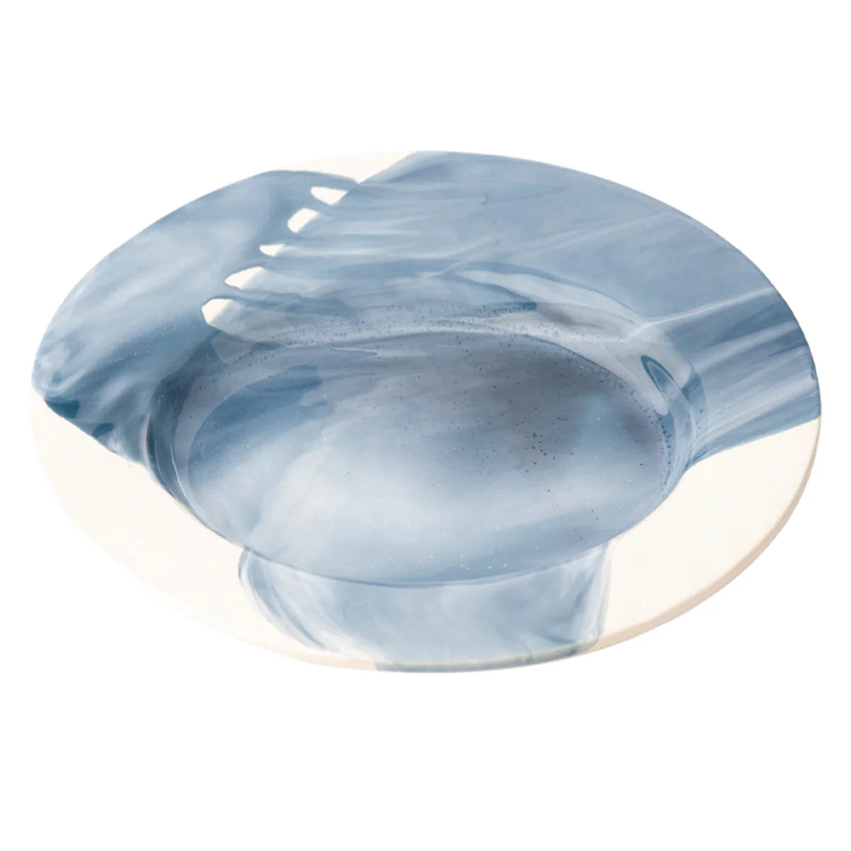 Splash Ceramic Dessert Plate in Blue, Set of 4