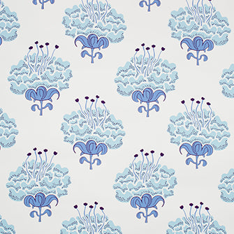 Katie Ridder Peony Wallpaper, Blueberry